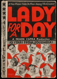 1h0212 LADY FOR A DAY pressbook 1933 headshots of director Frank Capra & entire cast, ultra rare!