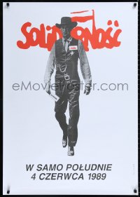 1h0616 SOLIDARNOSC commercial Polish 28x39 1999 Solidarity Party, Gary Cooper in High Noon!