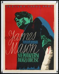 1h0776 ODD MAN OUT linen Polish 25x32 R1957 different Tomaszewski art of James Mason, very rare!
