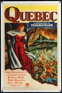 1h1282 QUEBEC linen 1sh 1951 art of beautiful Corinne Calvet by men fighting in Canada!