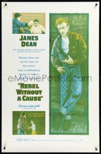 1h1294 REBEL WITHOUT A CAUSE linen 1sh 1955 Nicholas Ray, James Dean was a bad boy from a good family!
