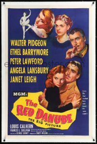 1h1296 RED DANUBE linen 1sh 1949 Janet Leigh, Angela Lansbury, Ethel Barrymore, Pidgeon, Lawford!