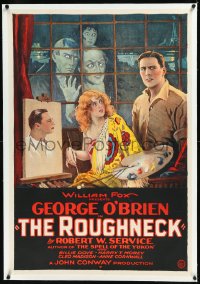1h1313 ROUGHNECK linen 1sh 1924 great art of George O'Brien by Billie Dove painting him, ultra rare!