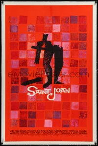 1h1316 SAINT JOAN linen 1sh 1957 Joan of Arc, directed by Otto Preminger, wonderful Saul Bass art!