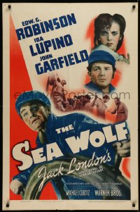 1h0283 SEA WOLF 1sh 1941 Edward G. Robinson, Ida Lupino, John Garfield, from Jack London novel!