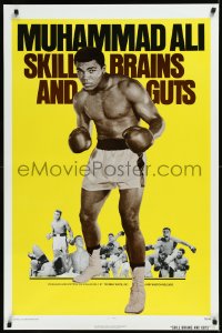 1h0546 SKILL BRAINS & GUTS 1sh 1975 best image of Muhammad Ali in boxing trunks & gloves raised!