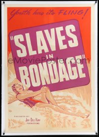 1h1343 SLAVES IN BONDAGE linen 1sh 1937 art of sexy Lona Andre, youth has its FLING, ultra rare!