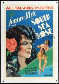 1h1352 SOUTH SEA ROSE linen 1sh 1929 art of tropical Lenore Ulric c/u & full-length, ultra rare!