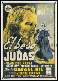 1h0811 JUDAS' KISS linen Spanish 1954 great art of Rafael Rivelles in title role by Peris Arago!
