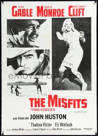 1h0812 MISFITS linen Spanish R1980s Marilyn Monroe, Clark Gable, Montgomery Clift, John Huston, rare!
