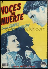 1h0631 SORRY WRONG NUMBER Spanish 1950 art of Barbara Stanwyck on phone, Burt Lancaster, ultra rare!