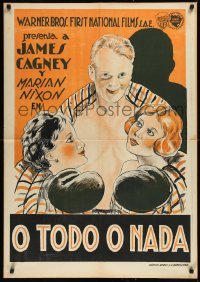 1h0634 WINNER TAKE ALL Spanish 1932 boxer James Cagney w/Nixon & Bruce, different & ultra rare!