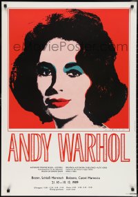 1h0584 ANDY WARHOL 27x39 Italian museum/art exhibition 1989 Warhol art of Elizabeth Taylor, rare!