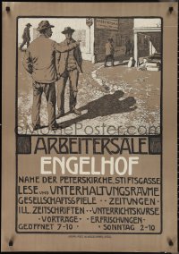 1h0590 ARBEITERSALE ENGELHOF 26x37 Swiss special poster 1920s Engelhof Workers Sale, ultra rare!