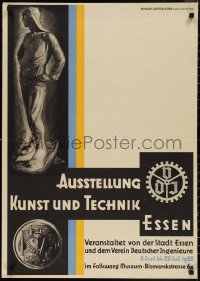 1h0585 AUSSTELLUNG KUNST UND TECHNIK 24x34 German museum/art exhibition 1928 Art & Technology, rare!