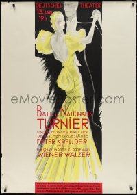 1h0013 BALL U. NATIONALES TURNIER 33x47 German special poster 1934 Bohm art of dancers at ball!