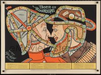 1h0591 BOER EN ROOINEKSPEL 25x34 Dutch special game poster 1905 soldier & farmer by Schlette, rare!