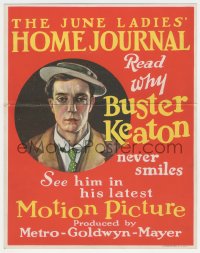 1h0580 BUSTER KEATON 11x14 advertising poster June 1926 Ladies Home Journal, why he never smiles!