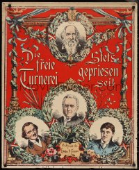 1h0592 DIE FREIE TURNEREI STETS GEPRIESEN SEI 29x36 German special poster 1890s free gymnastics!