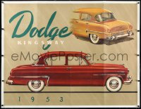 1h0030 DODGE linen 38x50 advertising poster 1953 great art of the new Kingsway export models, rare!