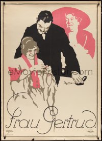 1h0015 FRAU GERTRAUD NAMENLOS 36x49 special poster 1914 Ludwig Hohlwein art of man & woman, rare!