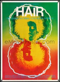 1h0660 HAIR linen 27x38 stage poster 1968 Ruspoli Rodriguez & Bishop art for the musical, rare!