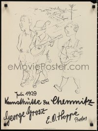 1h0587 KUNSTHALLE IM CHEMNITZ 18x24 German museum/art exhibition 1929 George Grosz art of musicians!