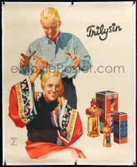 1h0035 LUDWIG HOHLWEIN linen 36x44 German advertising poster 1933 hair tonic art, no tagline, rare!