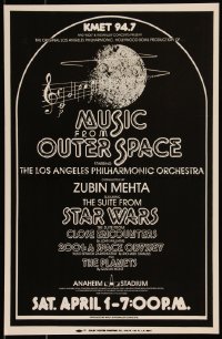1h0380 MUSIC FROM OUTER SPACE 14x22 music poster 1978 includes The Suite from Star Wars, very rare!