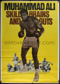 1h0010 SKILL BRAINS & GUTS 42x60 special poster 1975 giant image of boxer Muhammad Ali, ultra rare!