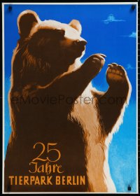 1h0565 TIERPARK BERLIN 23x32 East German special poster 1980 wonderful art of bear by Naumann, rare!