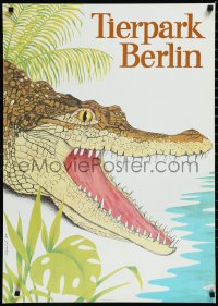 1h0561 TIERPARK BERLIN 23x32 East German special poster 1987 art of crocodile by Richchell, rare!