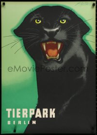 1h0560 TIERPARK BERLIN 22x32 East German special poster 1984 Horst Naumann black panther art!
