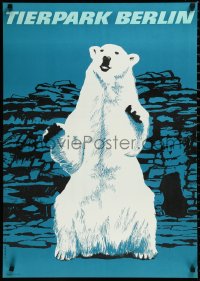 1h0558 TIERPARK BERLIN 23x32 East German special poster 1975 polar bear by Richchell, ultra rare!