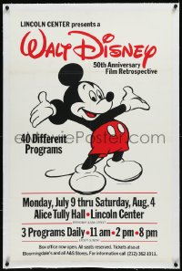 1h0746 WALT DISNEY 50TH ANNIVERSARY FILM RETROSPECTIVE linen 25x38 film festival poster 1973 Mickey!