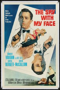 1h1355 SPY WITH MY FACE linen int'l 1sh 1966 Robert Vaughn, David McCallum, Berger, Man From UNCLE!