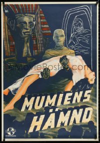 1h0606 MUMMY'S HAND Swedish 1941 Universal, different Aberg art of monster & victim, ultra rare!