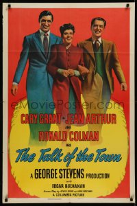 1h0287 TALK OF THE TOWN 1sh 1942 sexy Jean Arthur between Cary Grant & Ronald Colman, ultra rare!