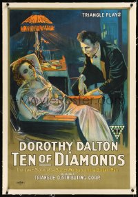 1h1379 TEN OF DIAMONDS linen 1sh 1917 Dalton, love story of a super-woman & a super-man, ultra rare!