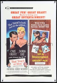 1h1384 THAT TOUCH OF MINK/TO KILL A MOCKINGBIRD linen 1sh 1967 Cary Grant, Doris Day, Gregory Peck!