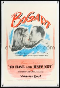 1h1399 TO HAVE & HAVE NOT linen 1sh 1944 Humphrey Bogart & sexy Lauren Bacall, Ernest Hemingway, rare!