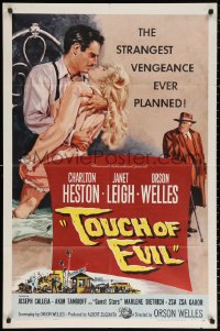 1h0289 TOUCH OF EVIL 1sh 1958 Bob Tollen art of Orson Welles, Charlton Heston & Janet Leigh!