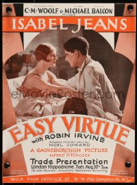 1h0359 EASY VIRTUE English trade ad 1927 early Alfred Hitchcock from Noel Coward play, beyond rare!