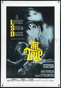 1h1405 TRIP linen 1sh 1967 AIP, written by Jack Nicholson, LSD, wild sexy psychedelic drug image!