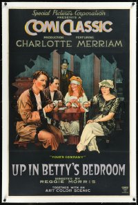 1h1411 UP IN BETTY'S BEDROOM linen 1sh 1920 great art of Charlotte Merriam & Jay Belasco, ultra rare!