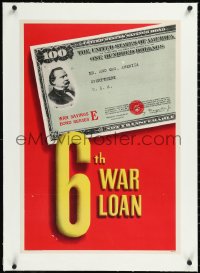 1h0696 6TH WAR LOAN linen 19x28 WWII war poster 1944 for Mr. and Mrs. America everywhere, rare!