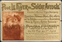 1h0029 POUR LE FOYER DU SOLDAT AVEUGLE linen 32x47 French WWI war poster 1917 Levy-Dhurmer art, rare!