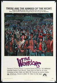 1h1426 WARRIORS linen 1sh 1979 Walter Hill, great David Jarvis artwork of the armies of the night!
