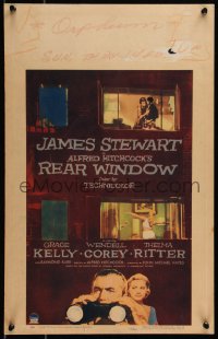 1h0389 REAR WINDOW WC 1954 Alfred Hitchcock, voyeur Jimmy Stewart w/ binoculars & sexy Grace Kelly!