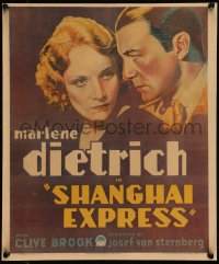 1h0390 SHANGHAI EXPRESS WC 1932 art of Marlene Dietrich & Brook, Josef von Sternberg, beyond rare!